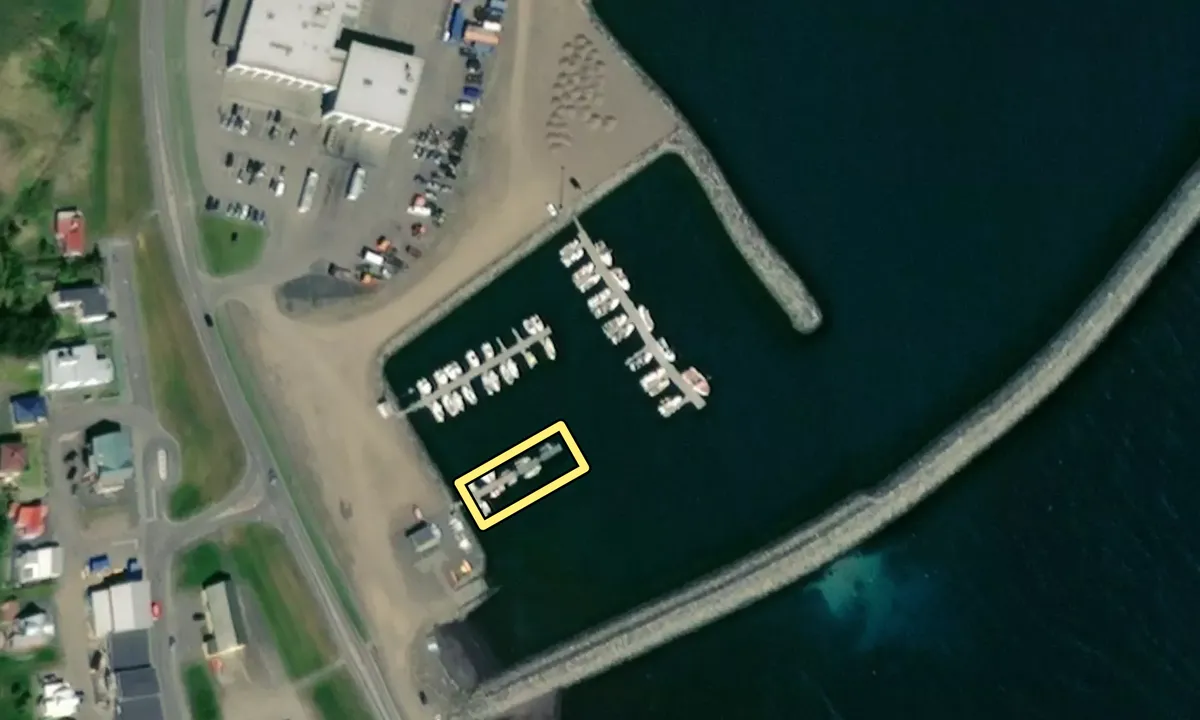 Satelite image of Sauðárkrókur
