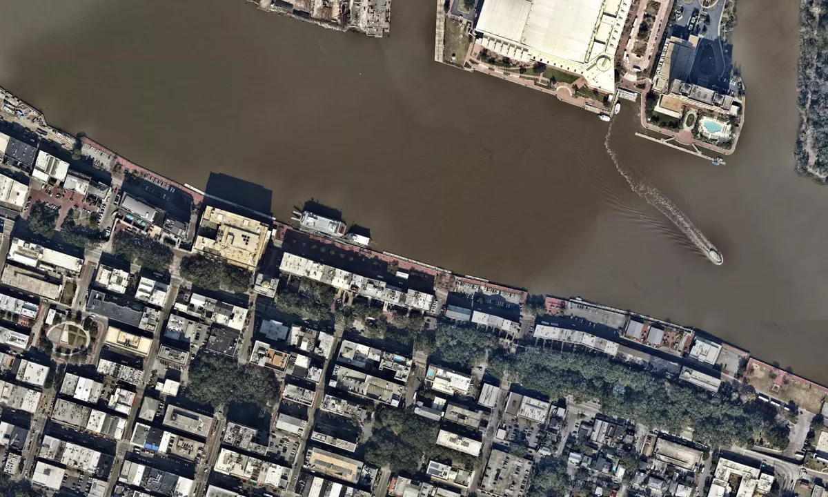 Flyfoto av Savannah Municipal City Dock