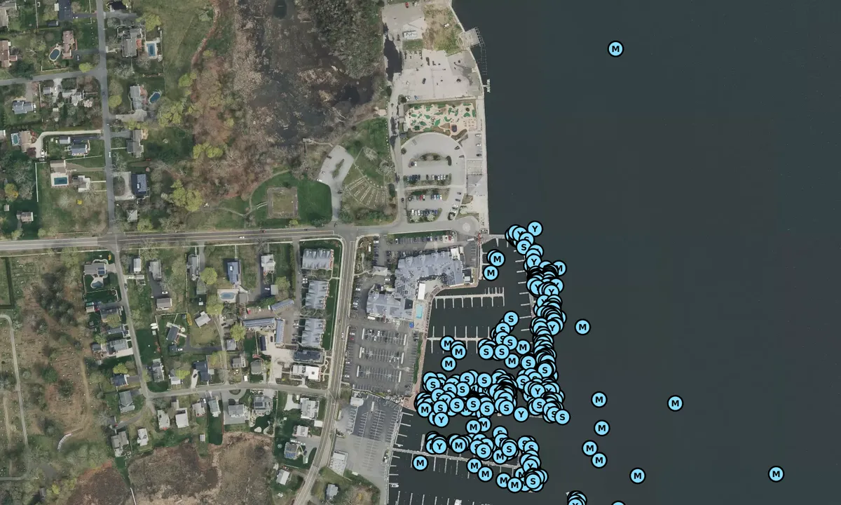 Satelite image of Saybrook Point Inn and Marina
