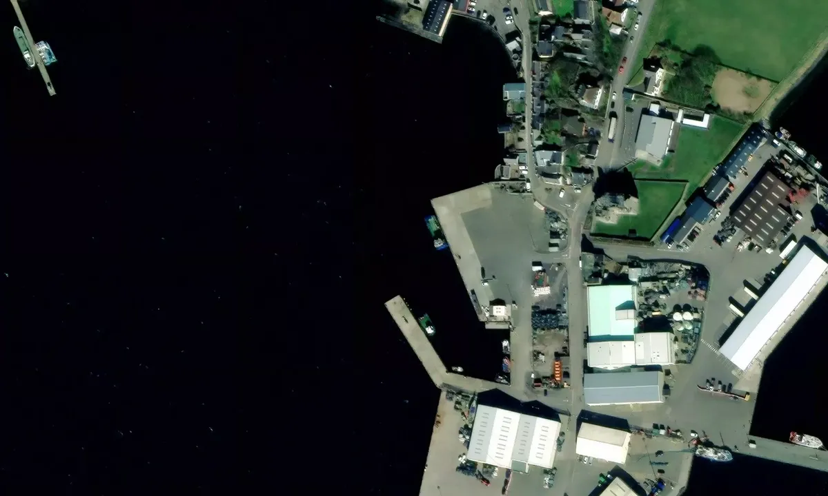 Satelite image of Scalloway Harbour