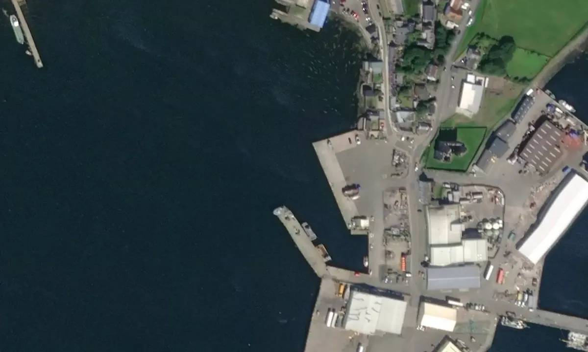Satelite image of Scalloway Harbour