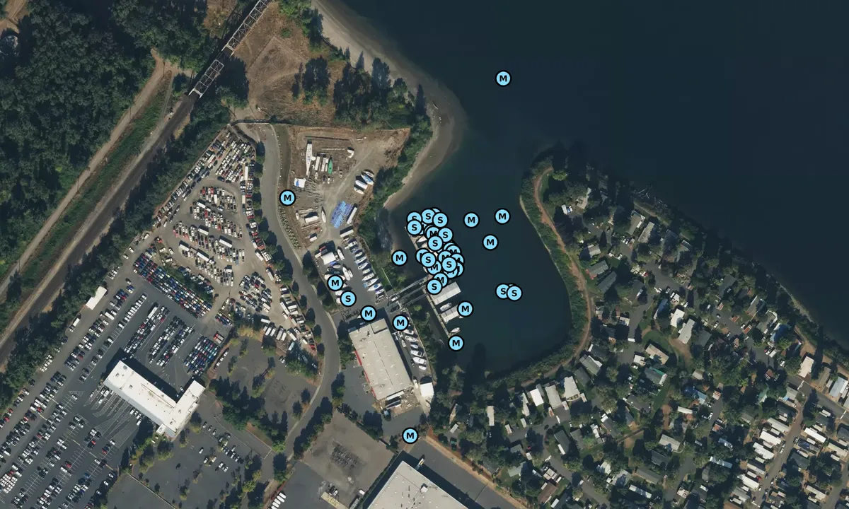 Satelite image of Schooner Creek Boat Works