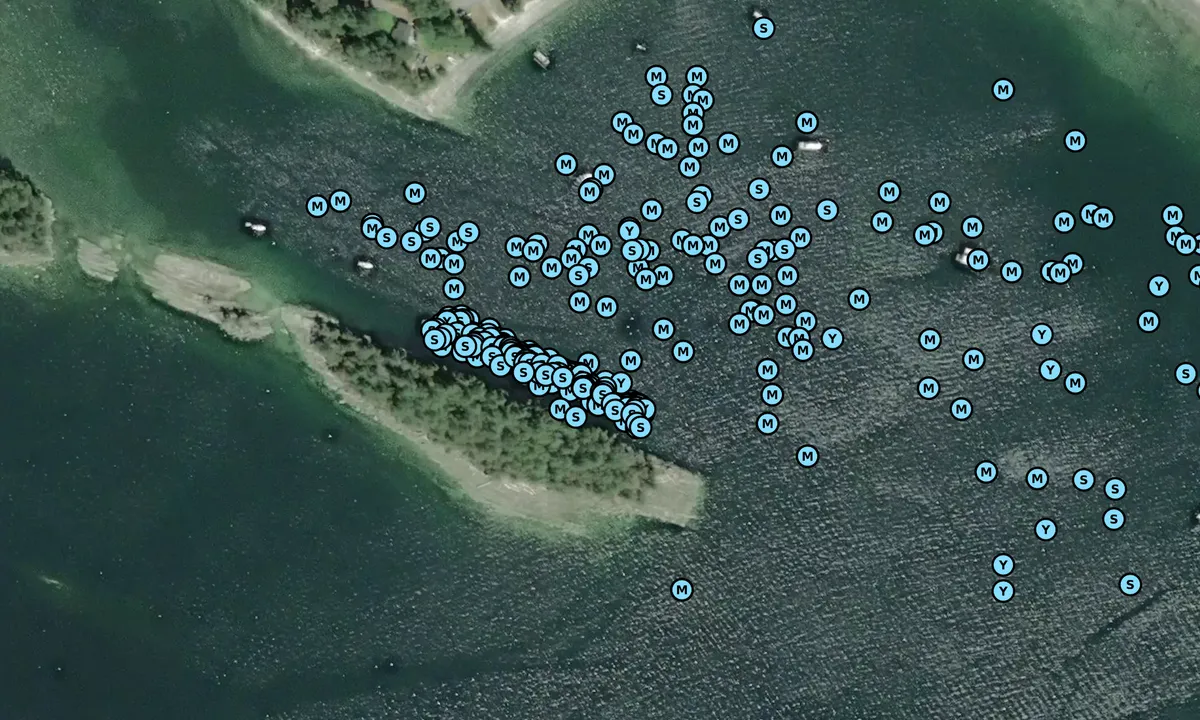 Satelite image of Seattle Yacht Club Outstation - Ovens Island