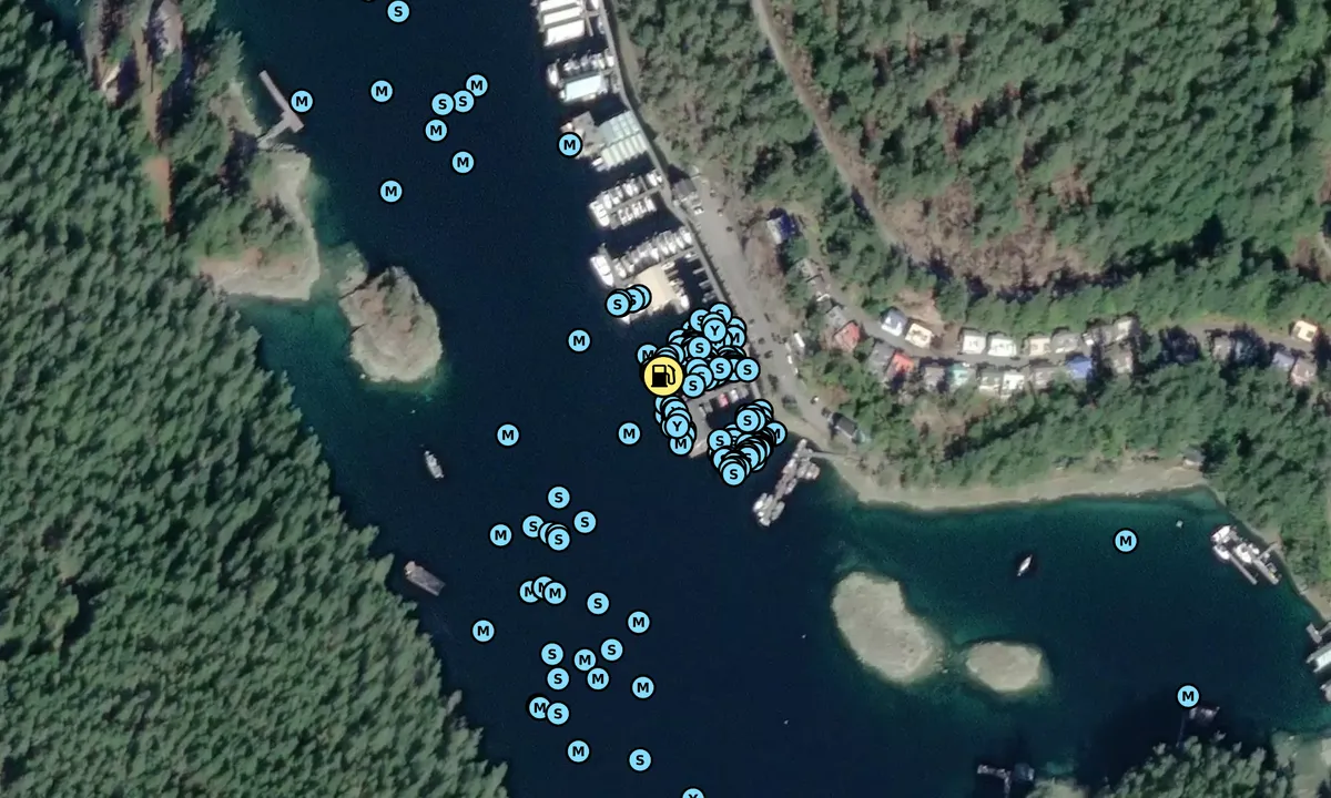 Satelite image of Secret Cove Marina - Halfmoon Bay