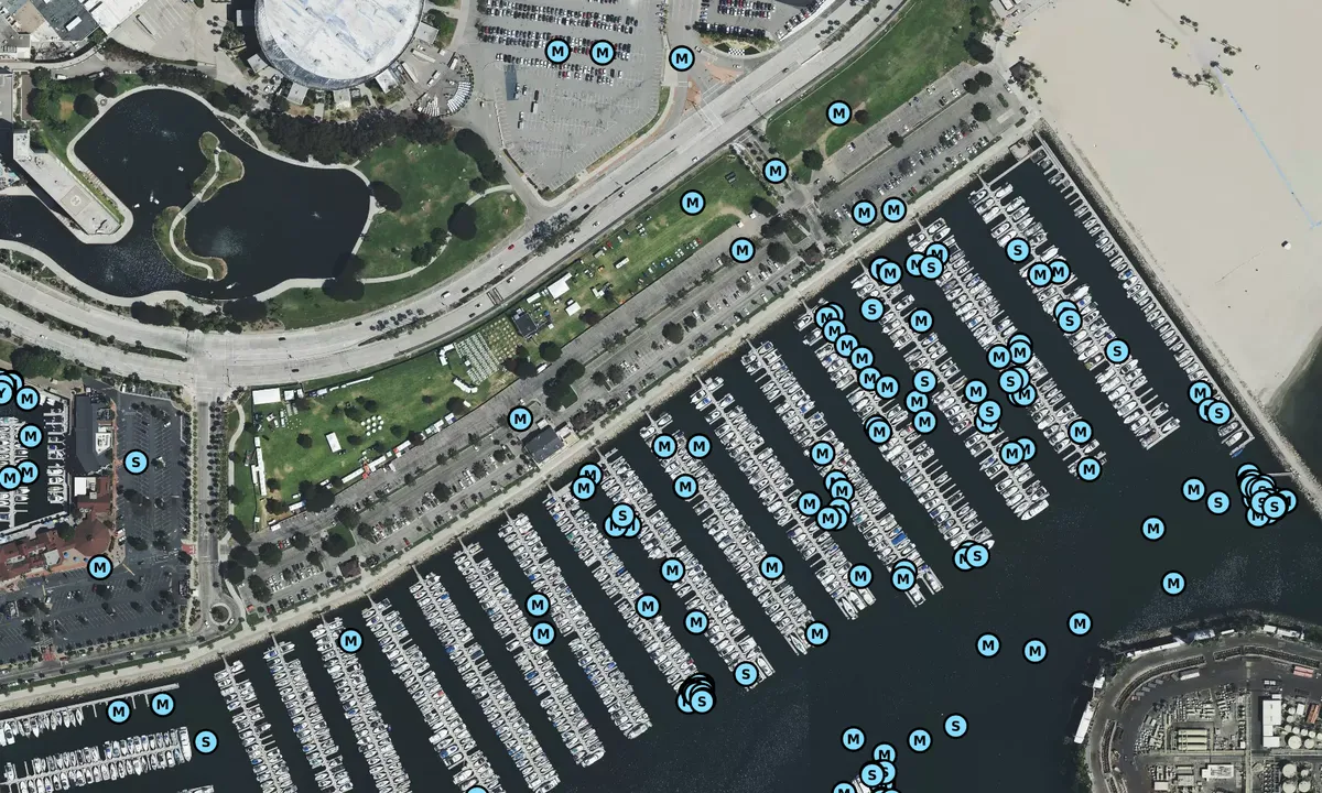 Satelite image of Shoreline Yacht Club of Long Beach