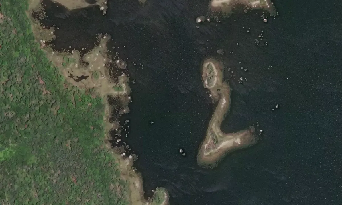 Satelite image of SHYC Hurricane Hole (moorings)