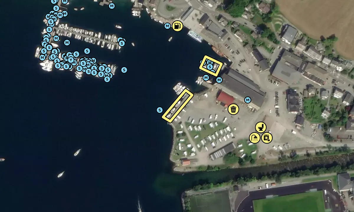 Satelite image of Skåla Vika Bobilparkering Rosendal Pier