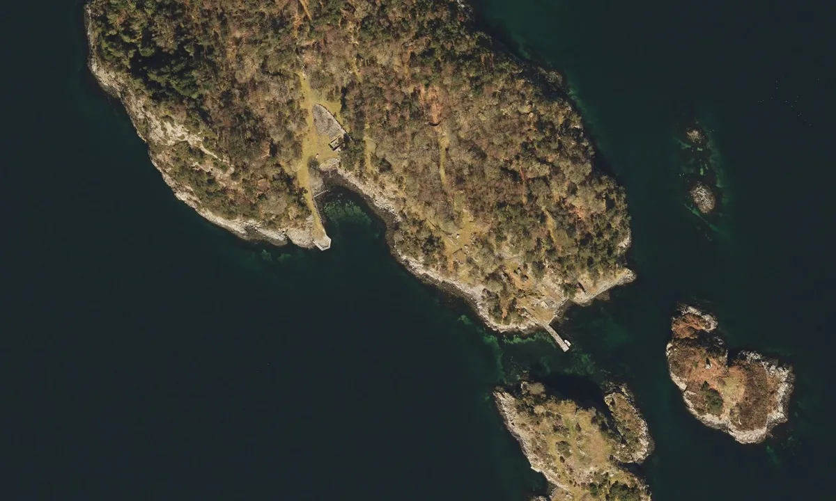 Flyfoto av Skarvøyna - Herdla