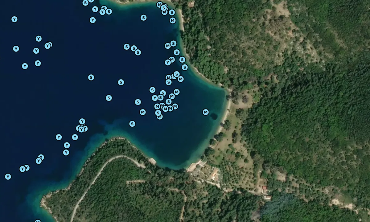 Satelite image of Skhoinos Beach