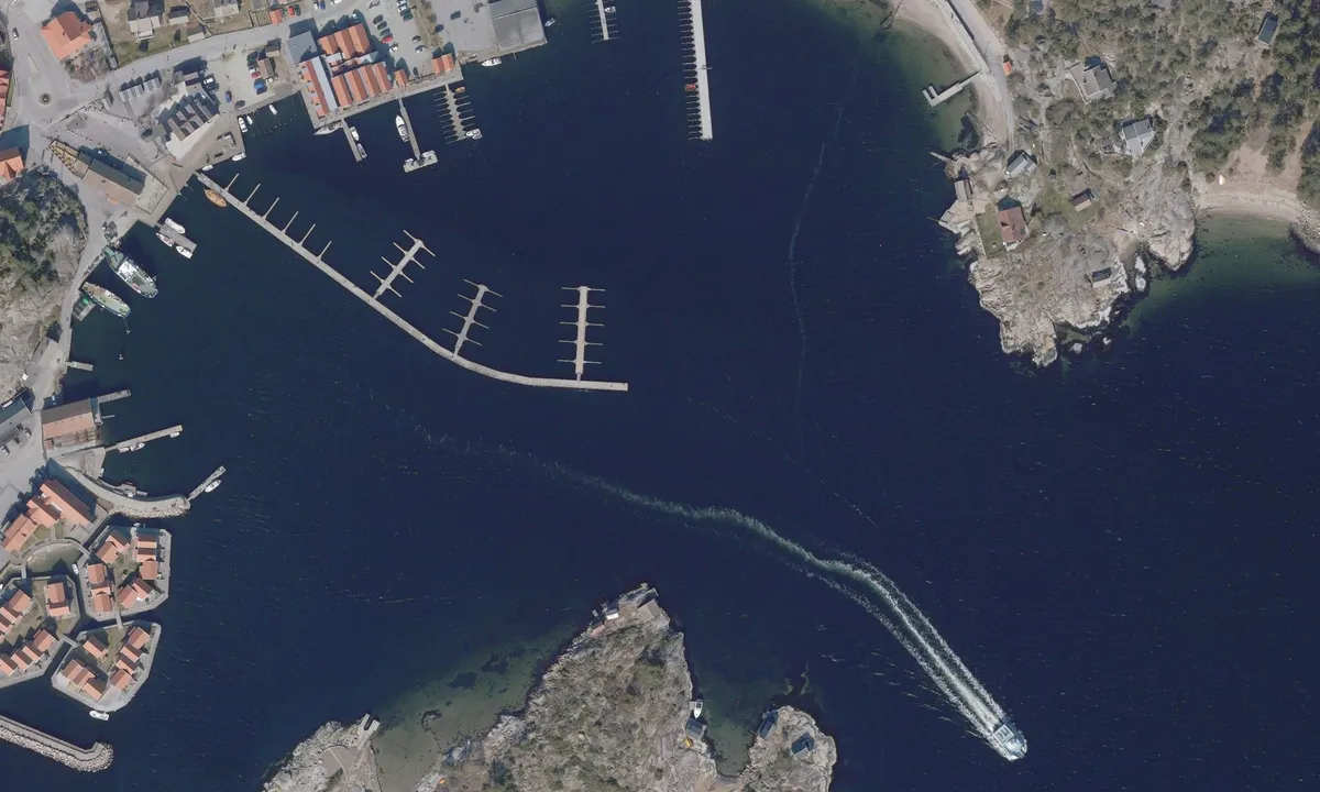 Flyfoto av Skjærhalden Gjestehavn