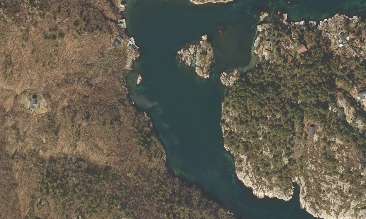 Ørpeholmsundet: Flyfoto av Skogsøy