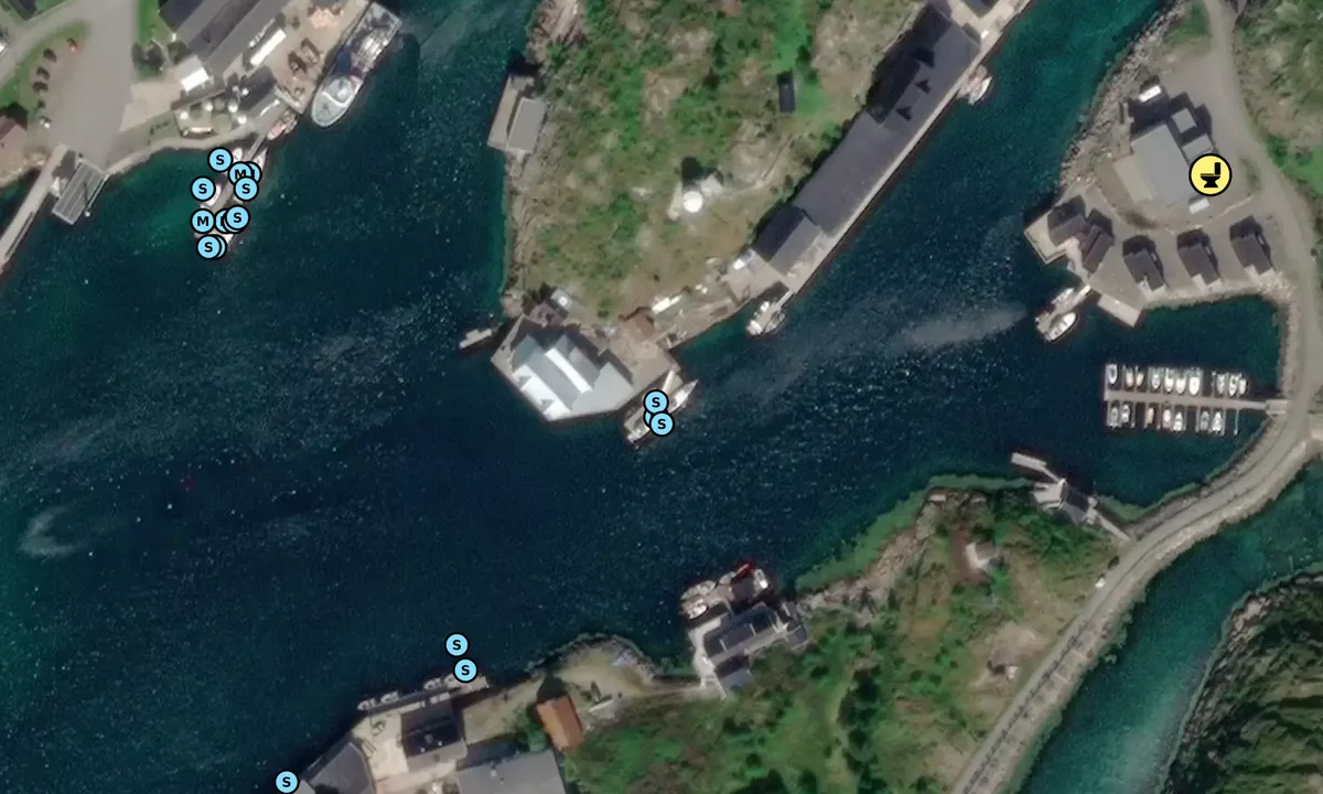Satelite image of Skrova privat gjestebrygge