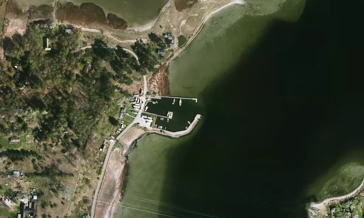 Flyfoto av Skuldelev Havn