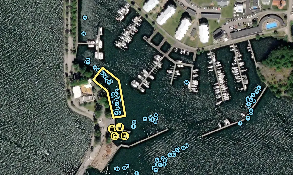 Satelite image of Slottholmen Marina Västervik