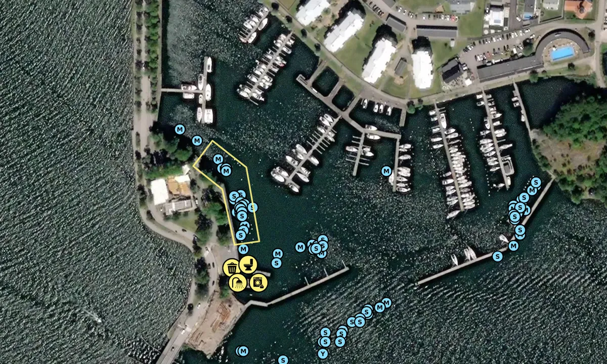 Satelite image of Slottholmen Marina Västervik