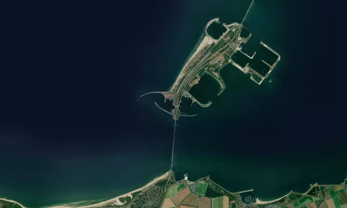 Flyfoto av Sluis Neeltje Jans