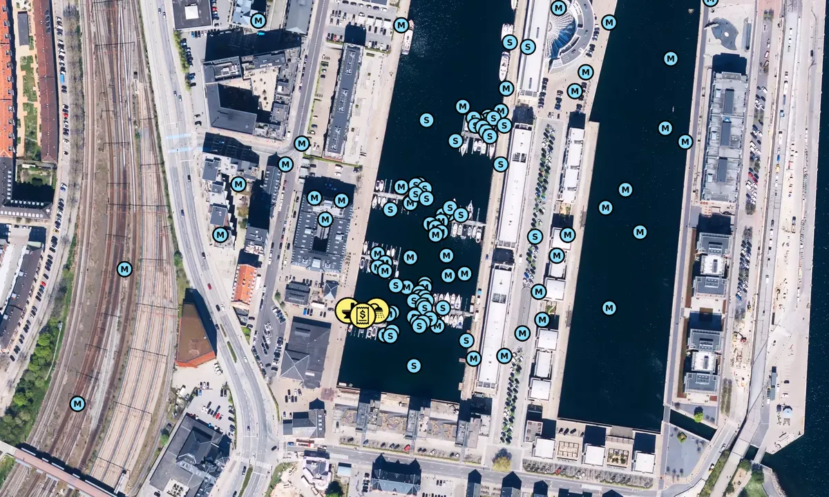Satelite image of Søndre Frihavn Lystbådehavn