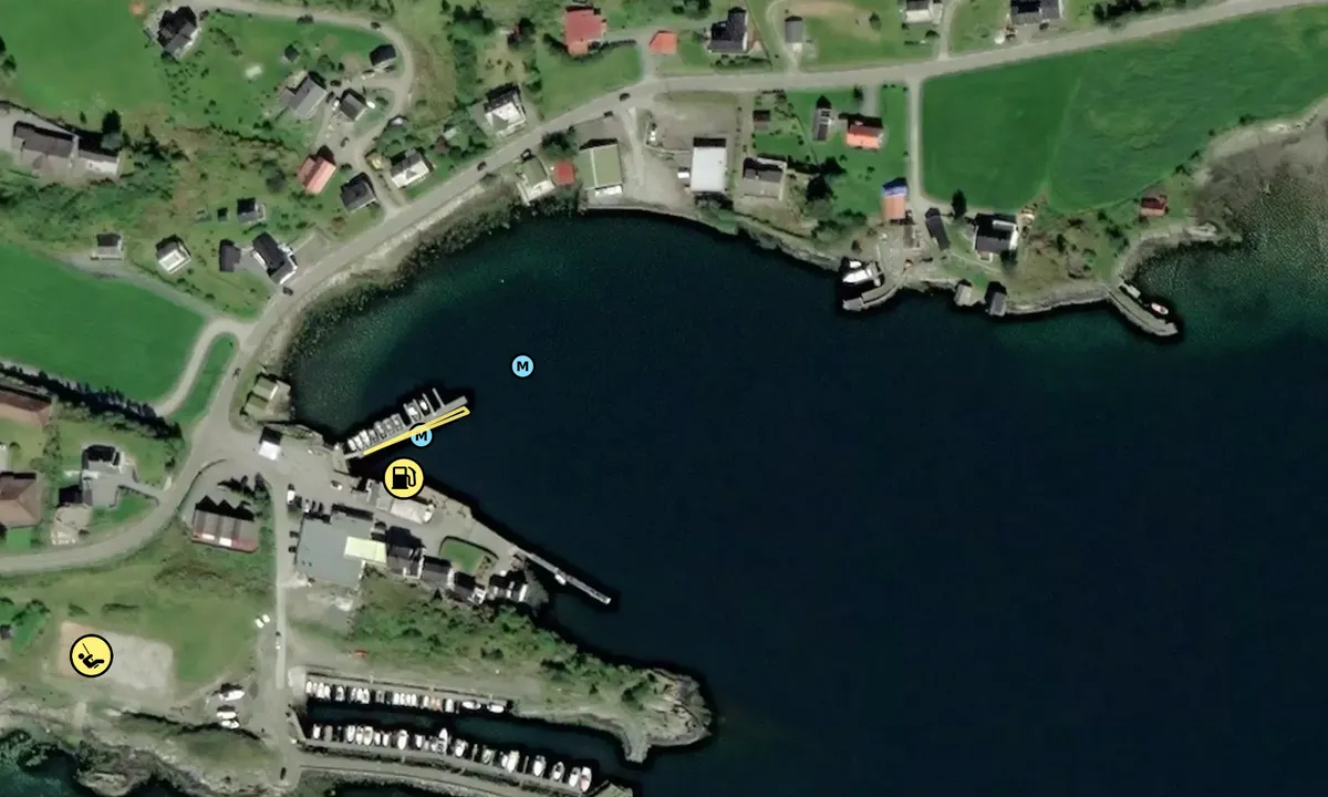 Flyfoto av Sørbøvåg Brygge
