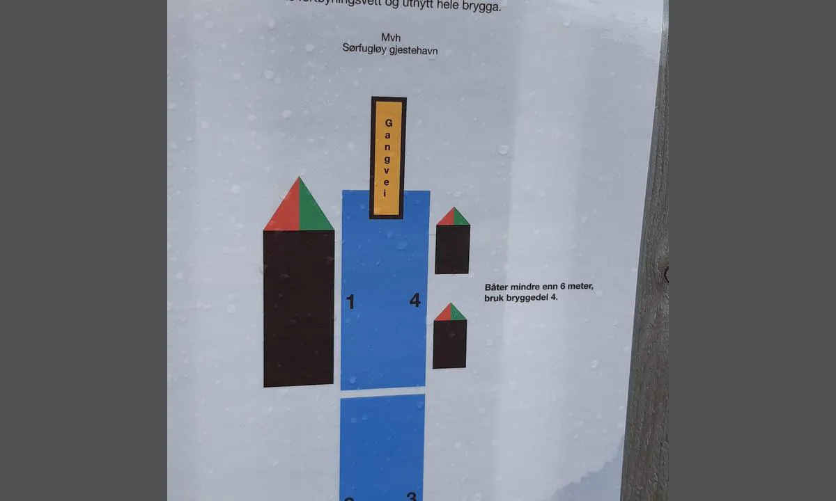 Sørfugløy: {"base": "no", "no": "Informasjon vedr fort\u00f8yning til gjestebryggen.", "se": "Information om f\u00f6rt\u00f6jning vid g\u00e4stbryggan.", "en": "Information regarding mooring at the guest pier.", "da": "Information vedr. fort\u00f8jning til g\u00e6stebroen."}