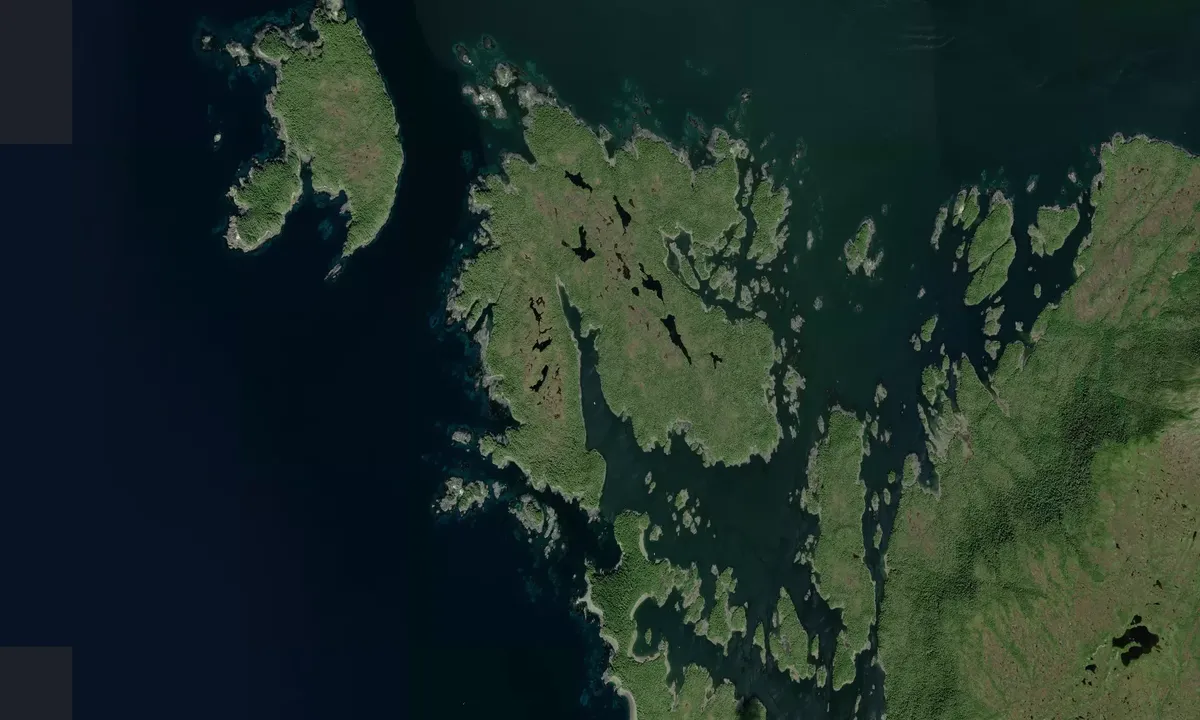 Flyfoto av South Henry Island Bay