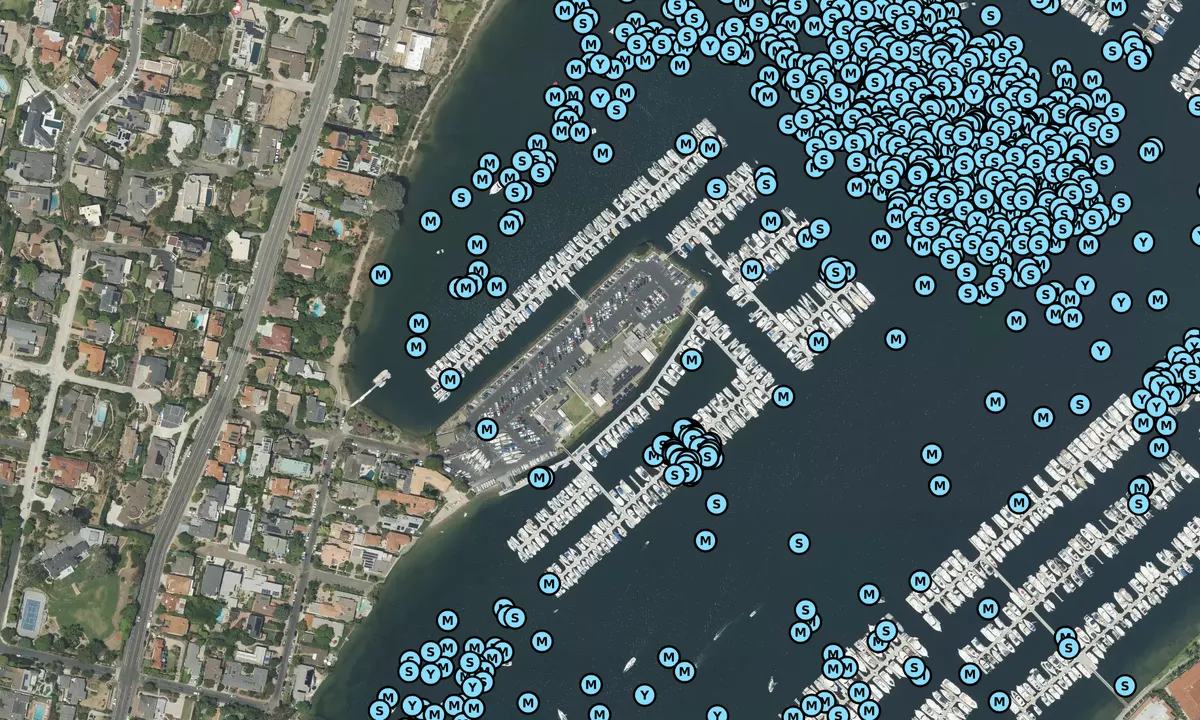 Satelite image of Southwestern Yacht Club - San Diego