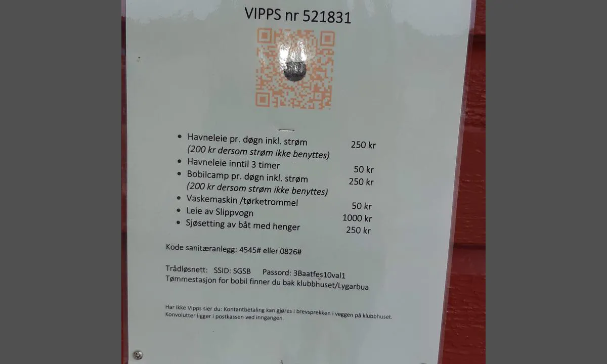 Søvik og Gamlem Småbåtlag: {"base": "no", "no": "Oppslag vedr priser, koder ol.", "se": "Anslag ang\u00e5ende priser, koder osv.", "en": "Notices regarding prices, codes, etc.", "da": "Opslag vedr\u00f8rende priser, koder o.l."}