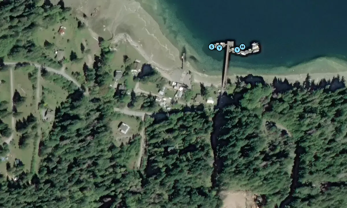 Satelite image of Squirrel Cove General Store