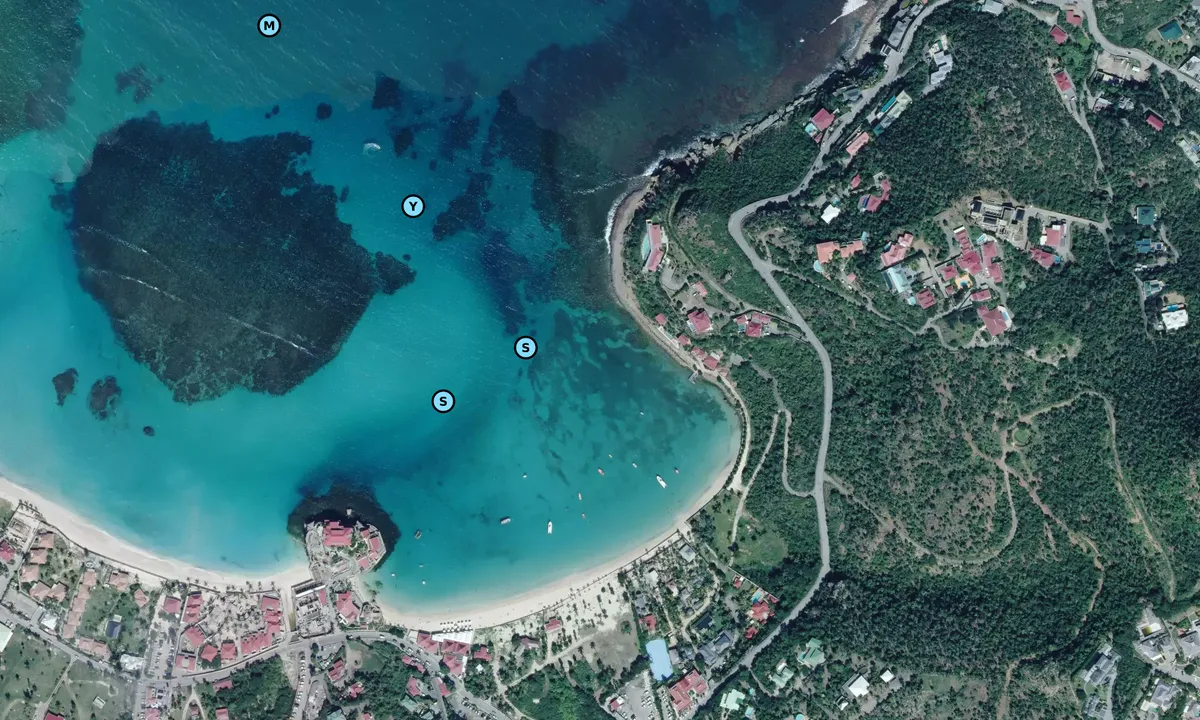 Satelite image of St Jean Bay