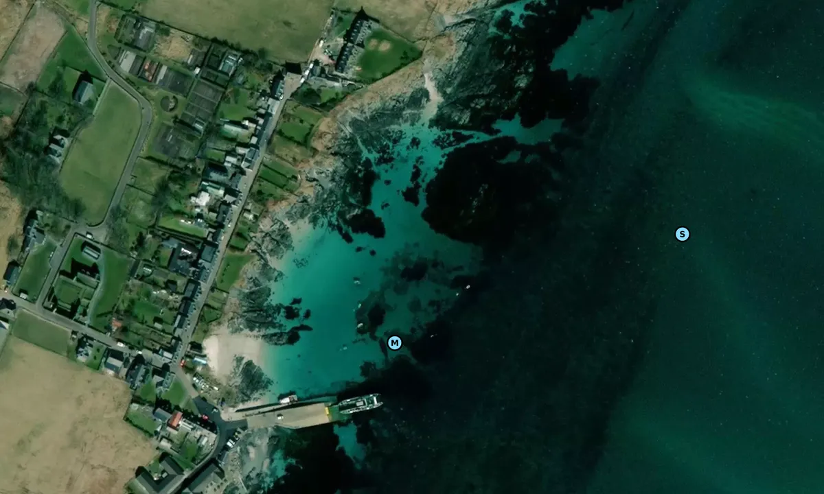 Satelite image of St Ronan’s Bay, holy Isle of Iona