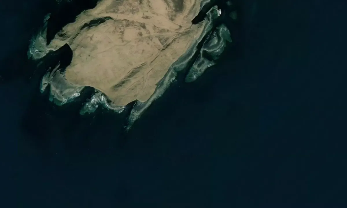 Satelite image of Staffa Island