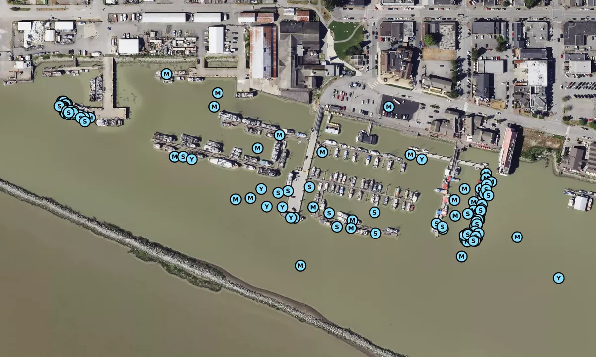 Satelite image of Steveston Harbour Authority
