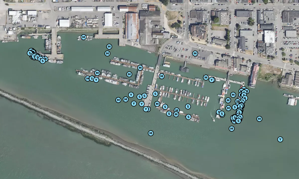 Satelite image of Steveston Harbour Authority