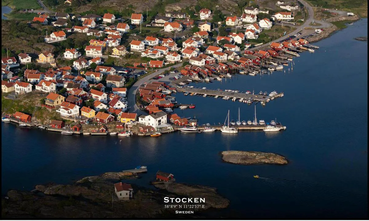 Aerial photo of Stocken. Presented in cooperation with fotoflyg.se. You can order this as a framed print on their website (link below). Use code "harbourmaps" to get a 10% rebate