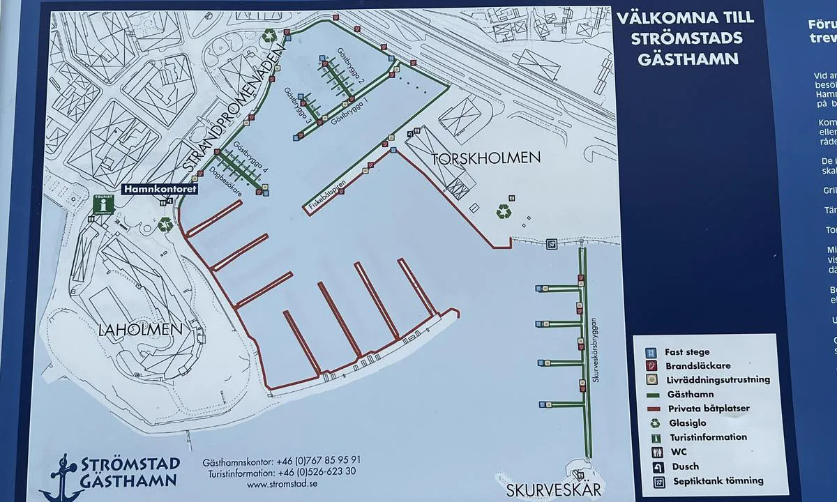 Strömstad - Södra hamnen: Havneoversikt og kontaktinfo