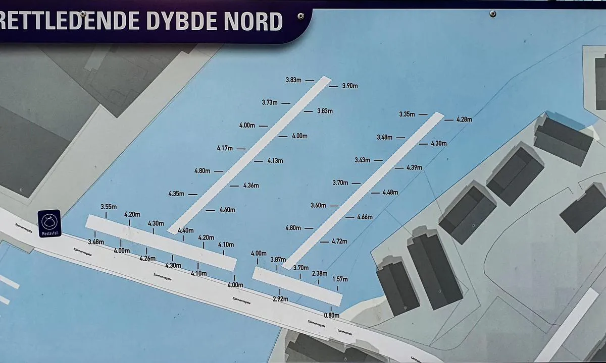 Svolvær Gjestehavn: Rettledende dybde nord