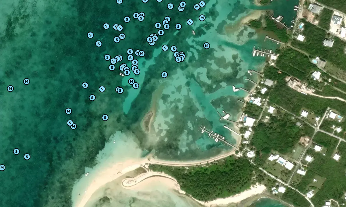 Satelite image of Tahiti Beach - Elbow Cay