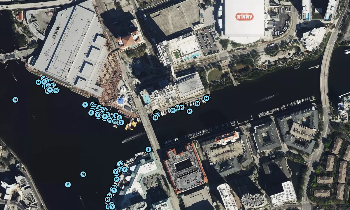 Satelite image of Tampa Marriott Waterside Hotel and Marina