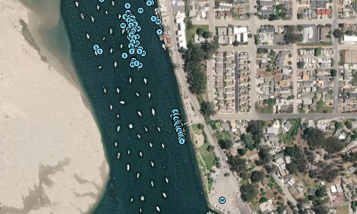 Satelite image of Tidelands Park Docks