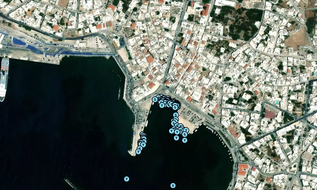 Satelite image of Tinos Harbor