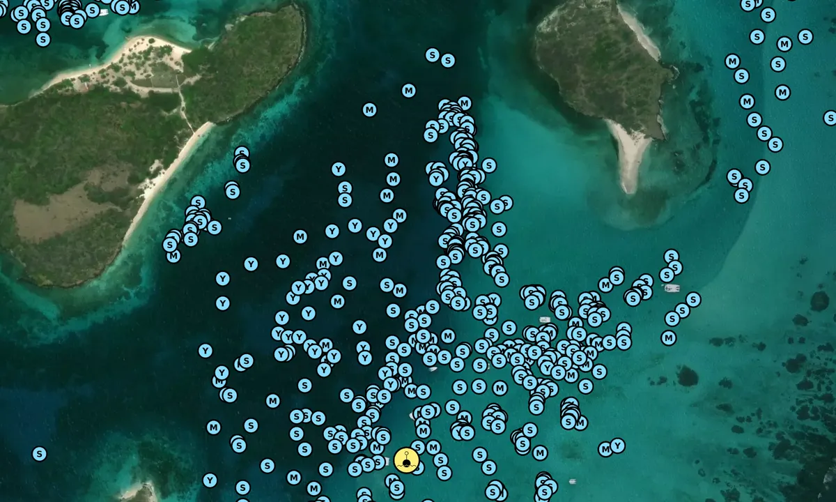 Satelite image of Tobago Cays National Park