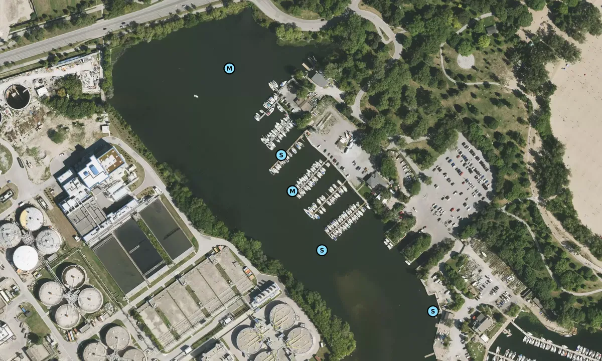 Satelite image of Toronto Hydroplane and Sailing Club