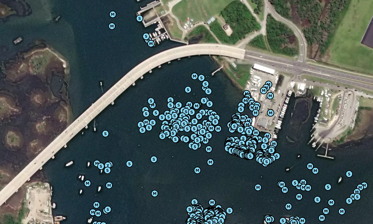 Satelite image of Town Creek - Carteret