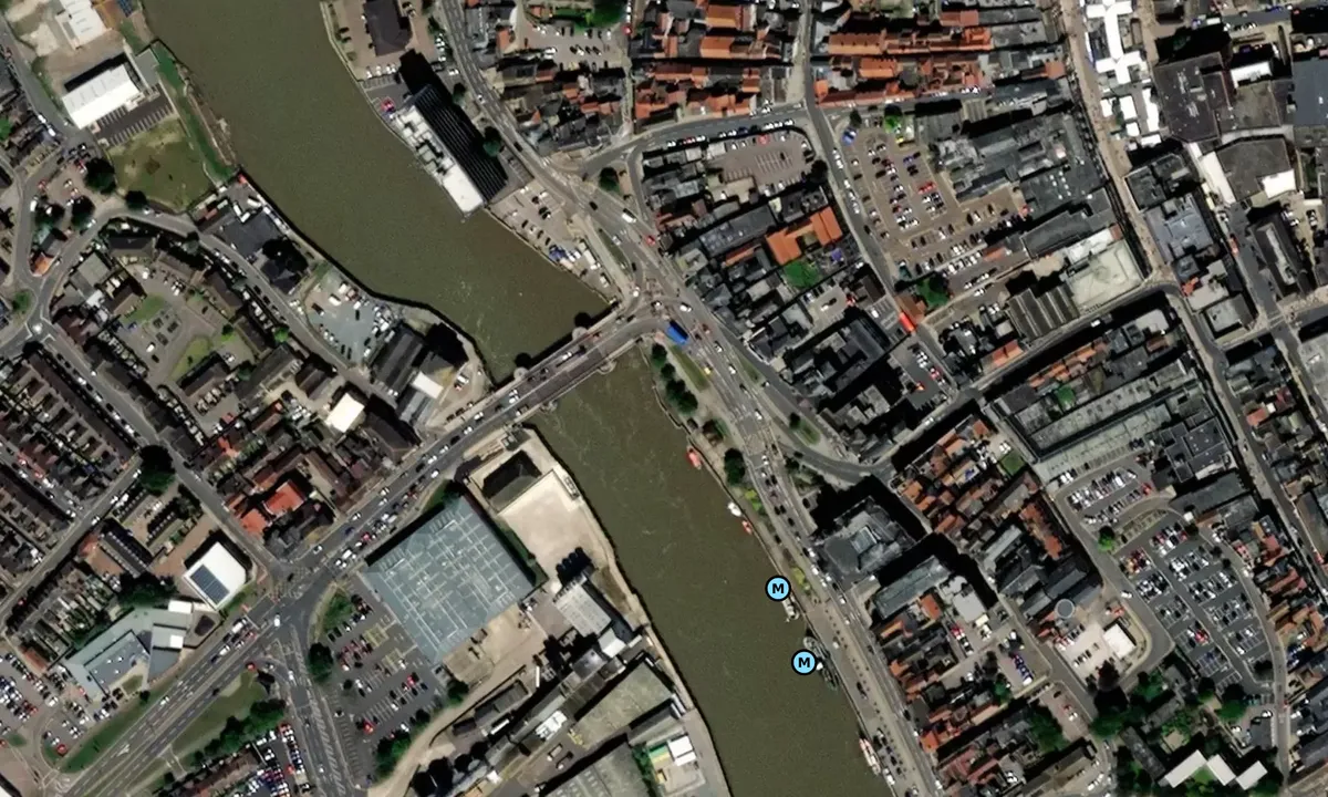 Satelite image of Town Hall Quay, Great Yarmouth