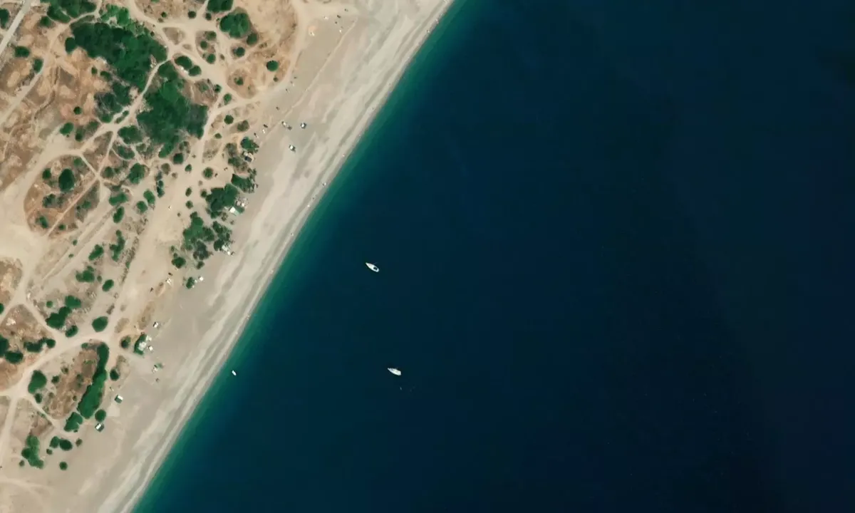 Satelite image of Traganou Beach