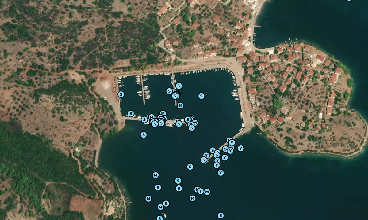 Satelite image of Trizonia Island Marina