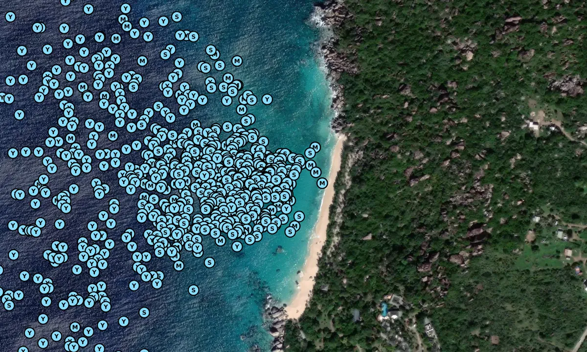 Satelite image of Trunk Bay