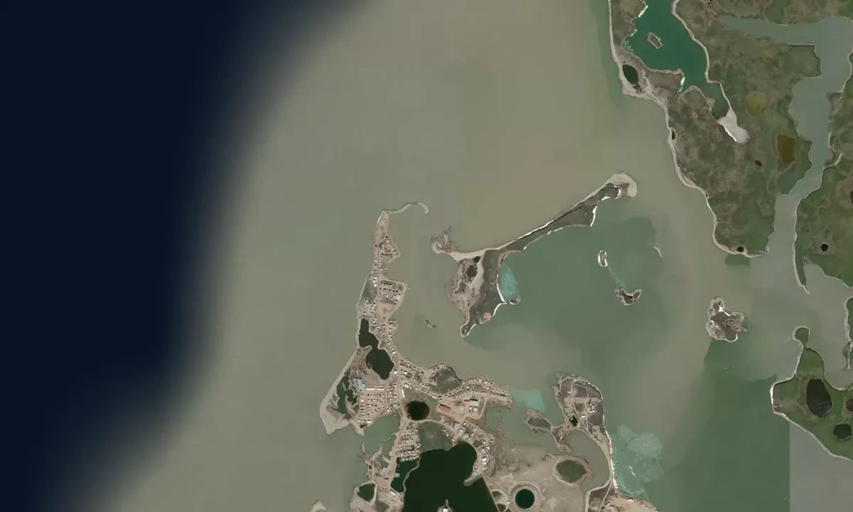 Flyfoto av Tuktoyaktuk Harbour