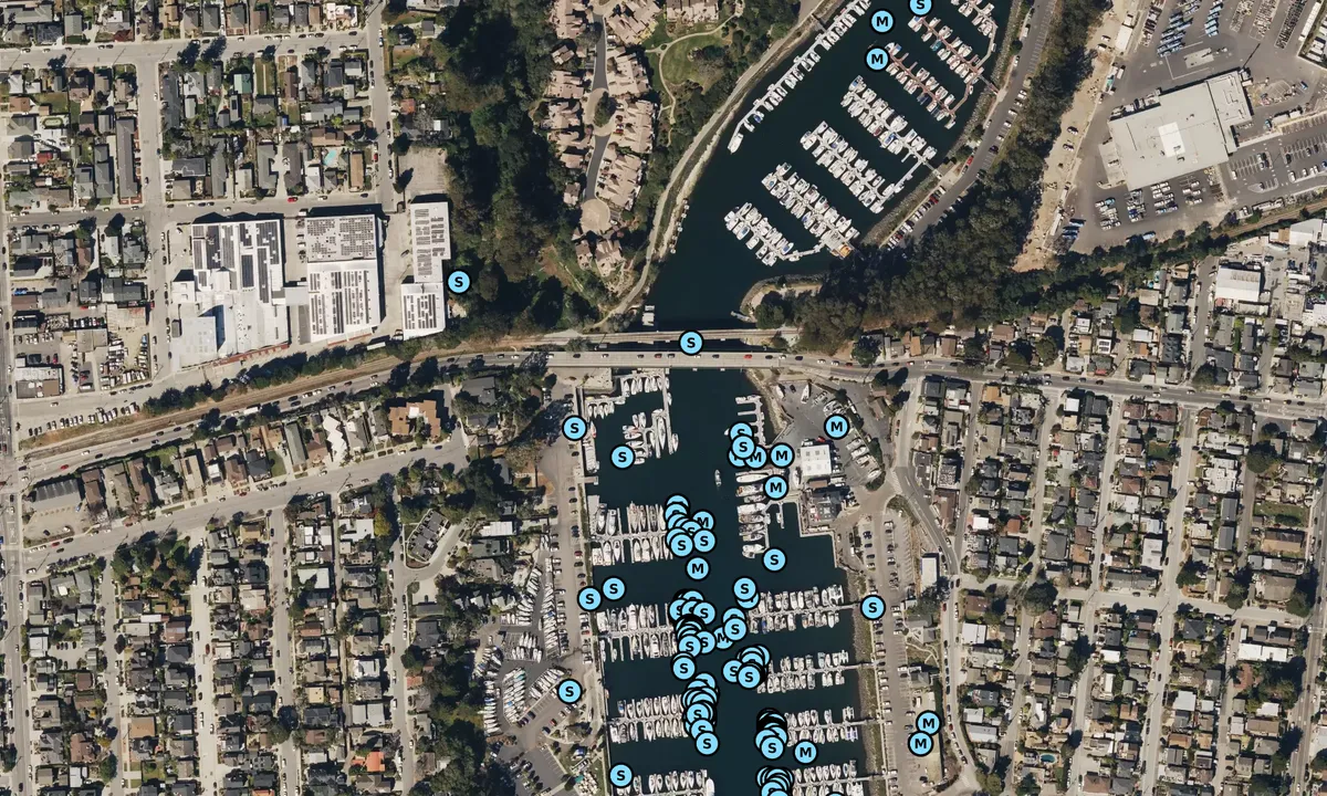 Satelite image of UCSC Community Boating Center