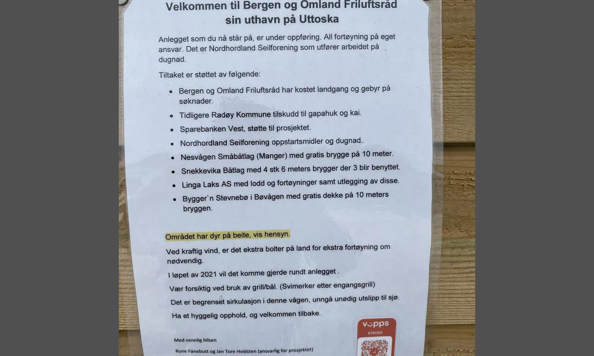 Uttoskavågen: Info om havna.