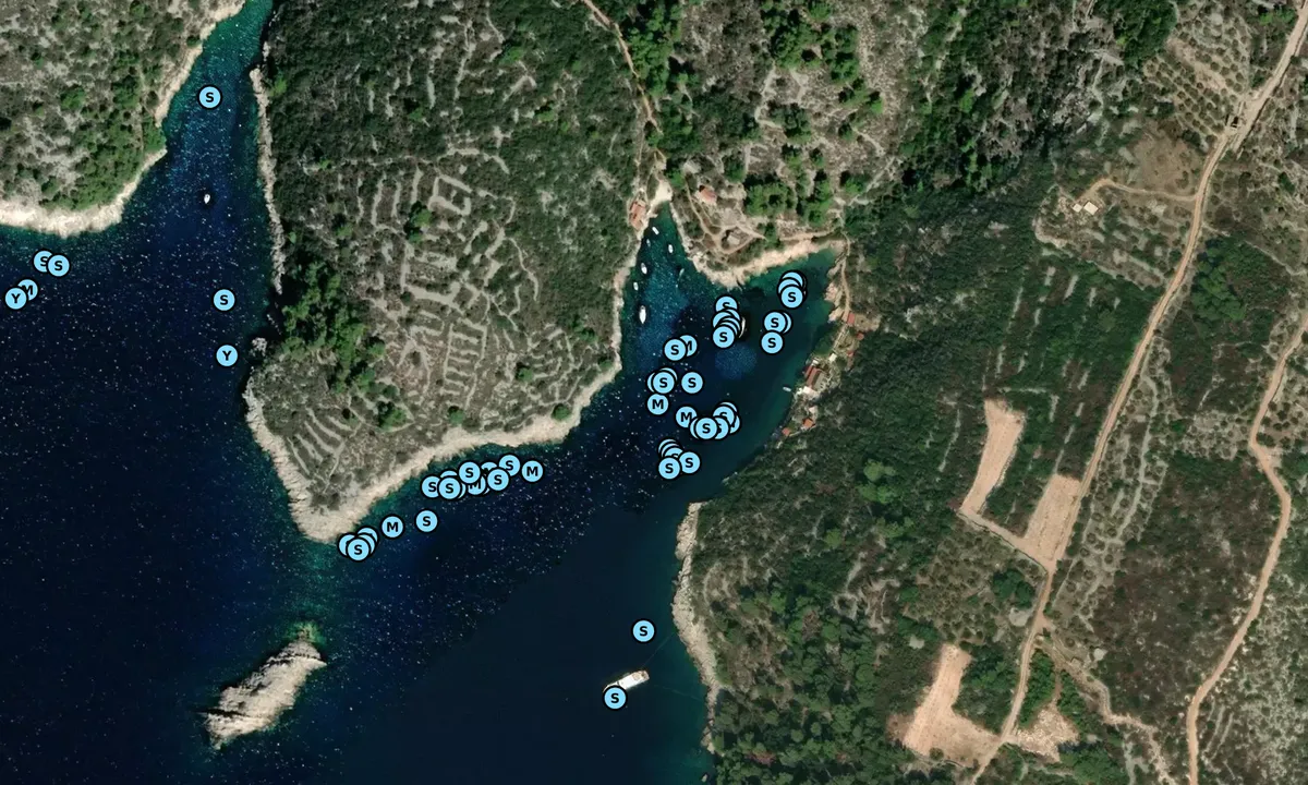 Satelite image of Uvala Tatinja - Lonely Paradise